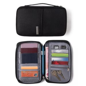 Portefeuille multifonctionnel portable pour passeport, carte d'identité, pièces et clés, avec pochette de rangement à plusieurs compartiments (1 pièce).