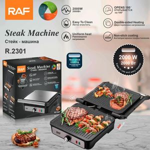 RAF Machine à Steak Électrique 2000W R.2301 - Ouverture 180° - Antiadhésif