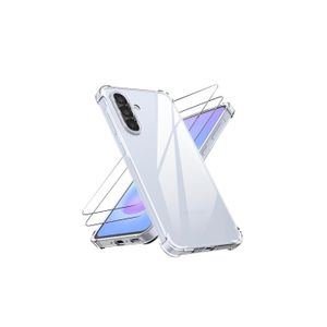 Coque transparente pour Samsung Galaxy A57 5G avec 2 protecteurs d'écran, pare-chocs 