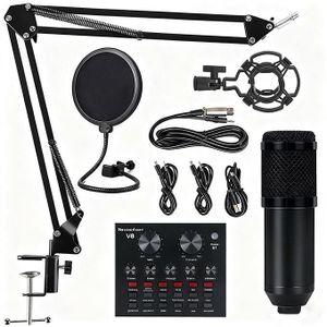 Carte Son V8 + Ensemble Micro Portable, Pro Live/Enregistrement