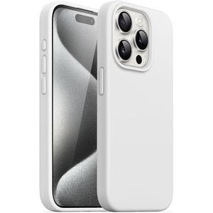 Coque En Silicone IPhone 15 Pro Max + 1 Antichoc- Blanc