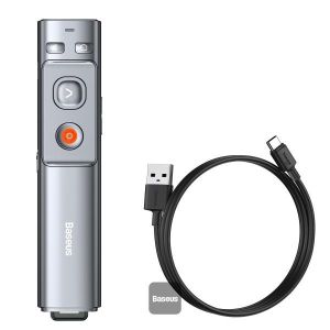 Présentateur sans fil Baseus rechargeable Orange Dot (laser rouge) - Gris