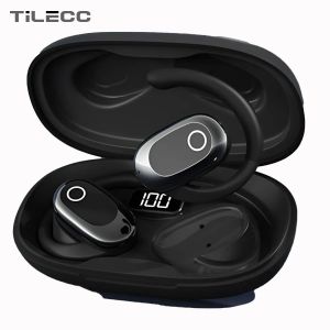 TiLECC OWS Casques Over-Ear Open-Ear Wireless Bluetooth Casques de style d'annulation du bruit Fonctionnalité rotative avec Mic Audio portable