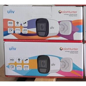 Uniview Caméra ANALOGIQUE FULL COLOR - Lot de 2 Caméras – Bullet 2MP/Vision Nocturne Couleur/ Extérieur/Intérieur