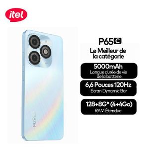 Itel P65c - 6.6" - 128Go ROM - 8Go RAM (4+4) - 5000mAh - 13MP - 4G -