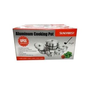 Jeux De Casserole - Sundabest - 6 Pièces - Aluminium- Taille 20/24/26/30/34/38cm bg