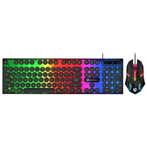 Combo de souris de jeu et de clavier de jeu, ensemble de clavier (QWERTY) et de souris rétro-éclairé LED pour ordinateur PC
