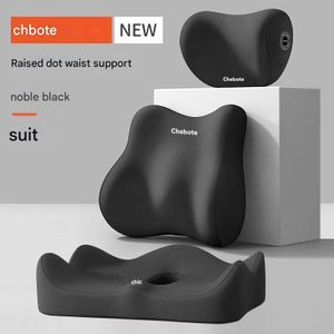 Oreiller Cervical + Support L-ombaire + Coussin De Protection De La Taille Pour La Conduite - Noir