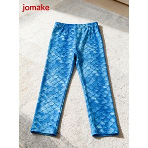 JOMAKE Culotte pour fille, 2-9 ans, écailles de poisson bleues, moulante