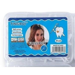 Mode Cure Dent à Fil Dentair -50 Pcs - Blanc
