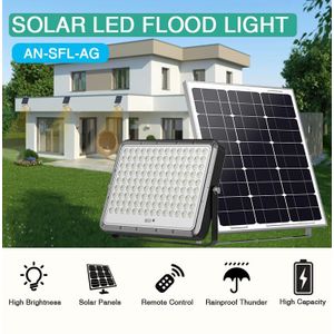 Projecteur led solaire puissant, Eclairage exterieur autonome,    telecommande, Lampe solaire jardin etanche, Projecteur led securite maison, Panneau solaire photovoltaique, Projecteur anti foudre extérieur, Spot led solaire grande cour.