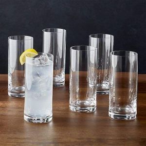 VERRE LOT DE 6 VERRES À EAU TRANSPARENTE 