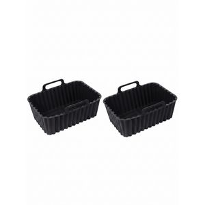 Lot de 2 doublures en silicone pour friteuse à air – Réutilisables et faciles à nettoyer (noires)