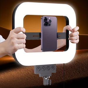 Lampe vidéo circulaire pour smartphone, adaptée aux selfies, à l'application du maquillage, à l'enregistrement vidéo et à la diffusion en direct.