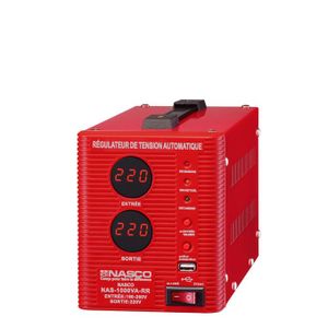 Nasco Stabilisateur 1000Va Compteur Digital Nas-1000Va-Rr - / Rouge