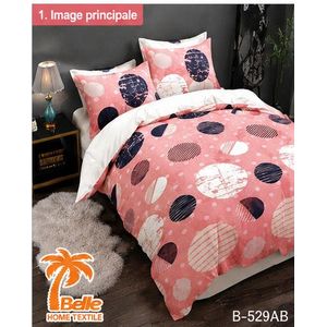 Belle Parure de Lit 4 Pièces 3 Places – 2 Draps 260×240 cm + 2 Taies 80×60 cm