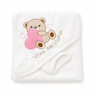 Sortie de bain bébé – Design Little Bear House - Rose