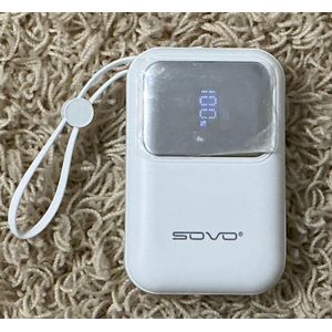 Mini batterie externe 10 000 mAh avec câble intégré USB C et Lightning 22,5 W