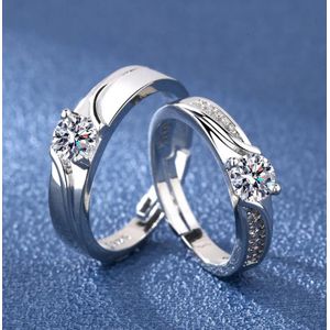 Bague En Argent Ouverte Amour éternel-Bague De Couple-Bague De Mariage
