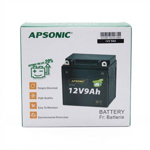 Apsonic Batterie de Démarrage 12V 9Ah - Technologie Haute Performance et Longue Durée