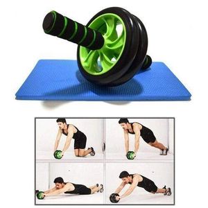 Roulette Exercice Pour Abdo + Tapis - Noir.