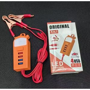 Chargeur Universel Batterie 8 en 1 avec Éclairage LED & 4 Ports USB