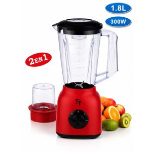 STARTECH Mixeur Blender Avec Moulin Bols Incassable STBG-111- ROUGE - Garantie 12 Mois