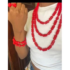 ensemble de collier royale rouge