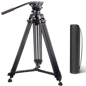 Trépied Caméra Vidéo Professionnel 2.20m En Alliage D'aluminium Pour Appareil Photo Reflex Numérique Avec Tête Hydraulique à Fluide Panoramique Capacité De Charge De La Plaque à Dégagement Rapide 10kg