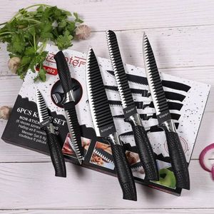 Lot De 6 Couteaux En Acier Inoxydable Avec Poignée En Silicone