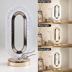 Magnifique Lampe de table LED moderne en cristal en forme ronde