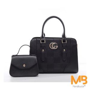MBK Ensemble Sac à main 2 en 1 grande dame moyen format - noir