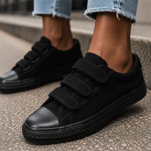 SHJO Chaussures Femme Mode Casual Respirantes Souples et Confortables Légères et Durables en Toile Noir