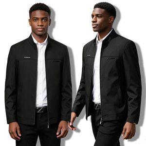 SHJO Blouson Homme Décontracté Polyester Léger Respirant Veste de Sport Haut Vêtement Mode Mâle Noir