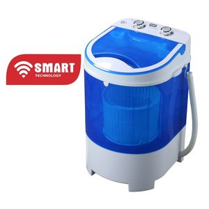 SMART TECHNOLOGY Mini Machine a laver STMLS-4K Semi-Automatique- 4Kg- Lavage et Essorage- Bleu-Blanc-Garantie 6 Mois. - Bleu-Blanc