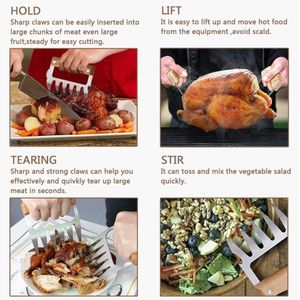 Fourchettes à viande en acier inoxydable avec poignée en bois pour porc, bœuf, poulet