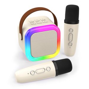 Machine de karaoké K12 avec 2 microphones sans fil, système d'enceintes Bluetooth PA portable 5.3, lumières RGB, audio, KTV à domicile, cadeau pour enfants