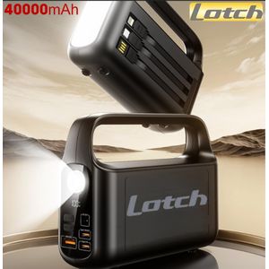 Lotch Batterie externe de camping LC8504, conception à 3 câbles, 40 000 mAh, avec écran numérique et lumières LED des deux côtés