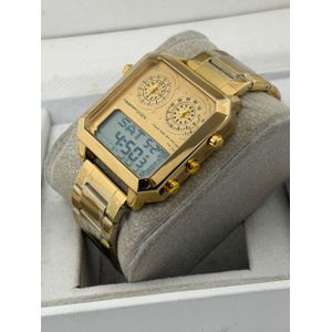 Montre Homme de luxe en acier inoxydable - Fond Doré