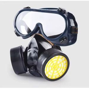 Filtre Air, Masque Oculaire, Masque à Gaz Anti-Poussière, Chimique Organique De Sécurité Avec Lunettes, Respirant