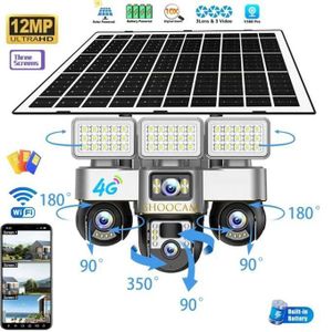 CALUS Caméra de Surveillance Solaire VC24-4G – Triple Caméra Intelligente avec projecteurs LED intelligents