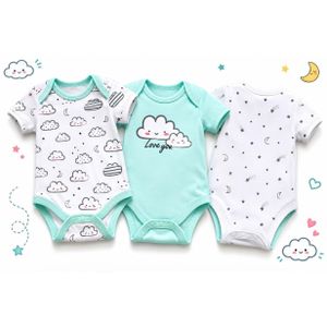 Lot de 3 Barboteuses Bébé en Coton Doux Premium - 6 à 9 Mois – Multicolore