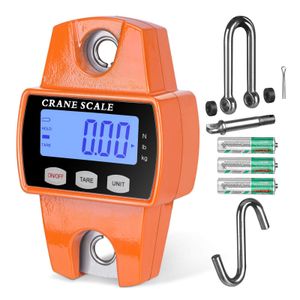 TodyJeyHo Échelle accrochante numérique avec étui en aluminium moulé, petite échelle portative de 300Kg avec crochets pour chasse à la ferme pêche en plein air (Orange)