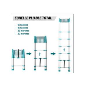 TOTAL Echelle Télescopique 8 échelons BV