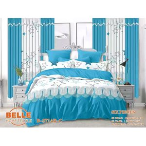 Belle Lot Complet : 2 Draps + 2 Taies + 2 Rideaux – Design Élégant et Confort Assuré