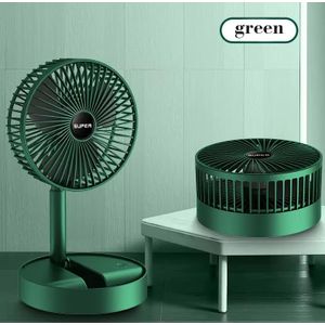 Ventilateur de bureau rechargeable — Mini-ventilateur USB pliable et rétractable à longue autonomie — Ventilateur électrique portable pour bureau ou chambre — Vert
