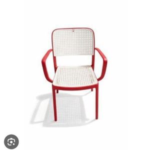 Chaises en plastique de salon balcon rouge blanc 