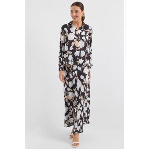 Bigdart Ensemble Deux Pièces En Satin à Motifs 8018 - Noir