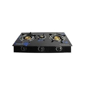 ICONA ILGSG-301A Cuisinière 3 Feux Vitré -Noir