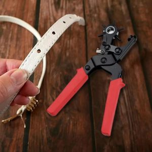 Outil de perforation de ceinture en cuir à 6 trous avec poignée moulée en plastique